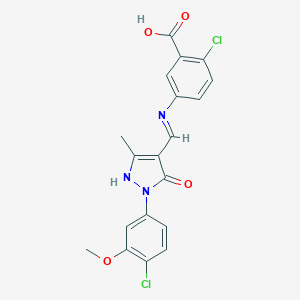 2-chloro-5-({[1-(4-chloro-3-methoxyphenyl)-3-methyl-5-oxo-1,5-dihydro-4H-pyrazol-4-ylidene]methyl}amino)benzoic acid