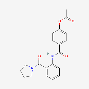 molecular formula C20H20N2O4 B4901067 [4-[[2-(Pyrrolidine-1-carbonyl)phenyl]carbamoyl]phenyl] acetate 