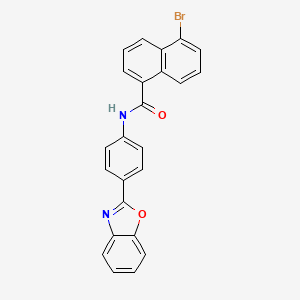 molecular formula C24H15BrN2O2 B4901118 N-[4-(1,3-benzoxazol-2-yl)phenyl]-5-bromonaphthalene-1-carboxamide 