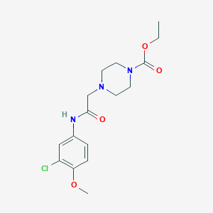 ethyl 4-{2-[(3-chloro-4-methoxyphenyl)amino]-2-oxoethyl}-1-piperazinecarboxylate