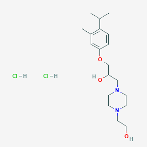 1-[4-(2-hydroxyethyl)piperazin-1-yl]-3-(3-methyl-4-propan-2-ylphenoxy)propan-2-ol;dihydrochloride