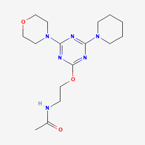 molecular formula C16H26N6O3 B4901129 N-(2-{[4-(4-morpholinyl)-6-(1-piperidinyl)-1,3,5-triazin-2-yl]oxy}ethyl)acetamide 