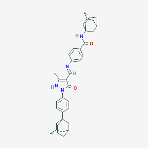 molecular formula C38H44N4O2 B490116 N-(1-adamantyl)-4-[({1-[4-(1-adamantyl)phenyl]-3-methyl-5-oxo-1,5-dihydro-4H-pyrazol-4-ylidene}methyl)amino]benzamide 