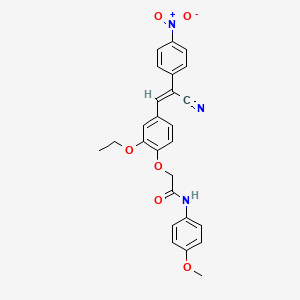 molecular formula C26H23N3O6 B4901169 2-{4-[2-cyano-2-(4-nitrophenyl)vinyl]-2-ethoxyphenoxy}-N-(4-methoxyphenyl)acetamide 