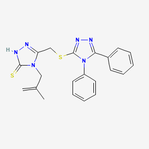 molecular formula C21H20N6S2 B4901199 3-[(4,5-diphenyl-1,2,4-triazol-3-yl)sulfanylmethyl]-4-(2-methylprop-2-enyl)-1H-1,2,4-triazole-5-thione 