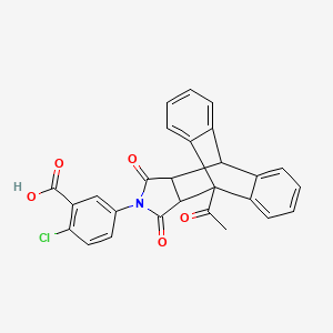 molecular formula C27H18ClNO5 B4901215 5-(1-Acetyl-16,18-dioxo-17-azapentacyclo[6.6.5.0~2,7~.0~9,14~.0~15,19~]nonadeca-2,4,6,9,11,13-hexaen-17-yl)-2-chlorobenzoic acid (non-preferred name) 