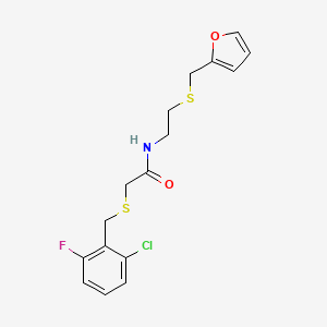 molecular formula C16H17ClFNO2S2 B4901249 2-[(2-chloro-6-fluorobenzyl)thio]-N-{2-[(2-furylmethyl)thio]ethyl}acetamide 