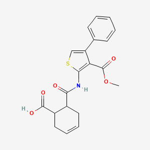 molecular formula C20H19NO5S B4901255 6-{[3-(Methoxycarbonyl)-4-phenylthiophen-2-yl]carbamoyl}cyclohex-3-ene-1-carboxylic acid 