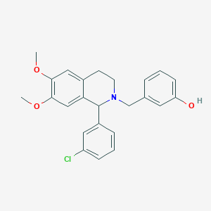 molecular formula C24H24ClNO3 B4901278 3-{[1-(3-chlorophenyl)-6,7-dimethoxy-3,4-dihydro-2(1H)-isoquinolinyl]methyl}phenol 