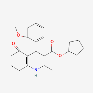 cyclopentyl 4-(2-methoxyphenyl)-2-methyl-5-oxo-1,4,5,6,7,8-hexahydro-3-quinolinecarboxylate