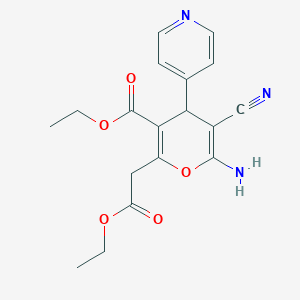 ethyl 6-amino-5-cyano-2-(2-ethoxy-2-oxoethyl)-4-(pyridin-4-yl)-4H-pyran-3-carboxylate