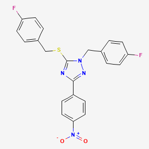 1-[(4-Fluorophenyl)methyl]-5-[(4-fluorophenyl)methylsulfanyl]-3-(4-nitrophenyl)-1,2,4-triazole