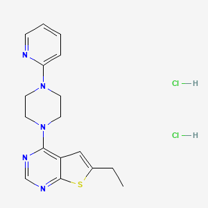 molecular formula C17H21Cl2N5S B4901321 6-ethyl-4-(4-pyridin-2-ylpiperazin-1-yl)thieno[2,3-d]pyrimidine;dihydrochloride 