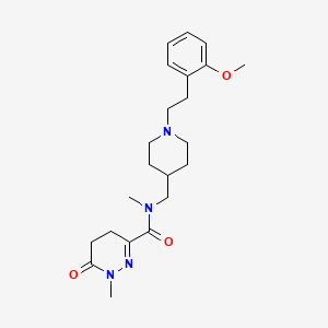 molecular formula C22H32N4O3 B4901323 N-({1-[2-(2-methoxyphenyl)ethyl]-4-piperidinyl}methyl)-N,1-dimethyl-6-oxo-1,4,5,6-tetrahydro-3-pyridazinecarboxamide 