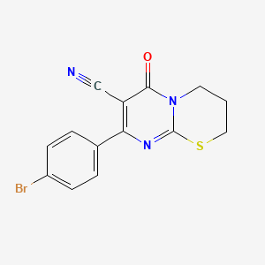 8-(4-bromophenyl)-6-oxo-3,4-dihydro-2H,6H-pyrimido[2,1-b][1,3]thiazine-7-carbonitrile