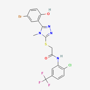 2-{[5-(5-bromo-2-hydroxyphenyl)-4-methyl-4H-1,2,4-triazol-3-yl]sulfanyl}-N-[2-chloro-5-(trifluoromethyl)phenyl]acetamide