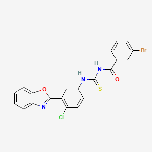 molecular formula C21H13BrClN3O2S B4901367 N-{[3-(1,3-benzoxazol-2-yl)-4-chlorophenyl]carbamothioyl}-3-bromobenzamide 