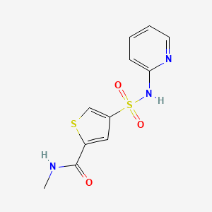 molecular formula C11H11N3O3S2 B4901383 N-methyl-4-[(2-pyridinylamino)sulfonyl]-2-thiophenecarboxamide 