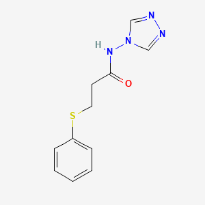 molecular formula C11H12N4OS B4901389 3-(phenylthio)-N-4H-1,2,4-triazol-4-ylpropanamide 