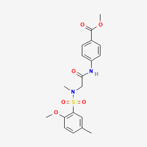 molecular formula C19H22N2O6S B4901416 Methyl 4-[[2-[(2-methoxy-5-methylphenyl)sulfonyl-methylamino]acetyl]amino]benzoate 