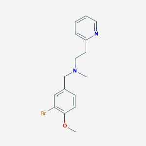 molecular formula C16H19BrN2O B4901424 N-[(3-bromo-4-methoxyphenyl)methyl]-N-methyl-2-pyridin-2-ylethanamine 