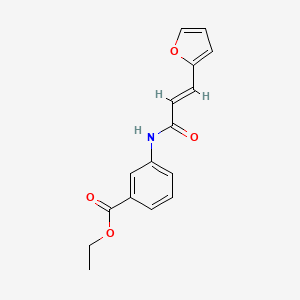 molecular formula C16H15NO4 B4901442 ethyl 3-{[3-(2-furyl)acryloyl]amino}benzoate 