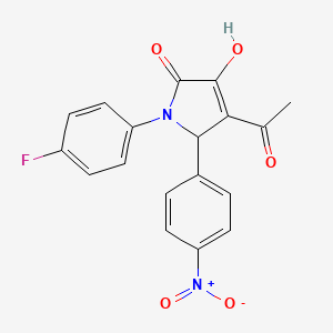 molecular formula C18H13FN2O5 B4901447 4-acetyl-1-(4-fluorophenyl)-3-hydroxy-5-(4-nitrophenyl)-1,5-dihydro-2H-pyrrol-2-one 