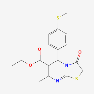 ETHYL 7-METHYL-5-[4-(METHYLSULFANYL)PHENYL]-3-OXO-2H,3H,5H-[1,3]THIAZOLO[3,2-A]PYRIMIDINE-6-CARBOXYLATE