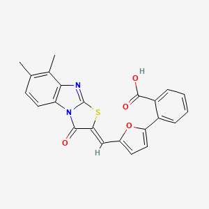 2-(5-{[7,8-DIMETHYL-3-OXO[1,3]THIAZOLO[3,2-A][1,3]BENZIMIDAZOL-2(3H)-YLIDEN]METHYL}-2-FURYL)BENZOIC ACID