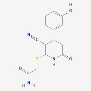 molecular formula C14H13N3O3S B4901479 2-{[3-cyano-4-(3-hydroxyphenyl)-6-oxo-1,4,5,6-tetrahydro-2-pyridinyl]thio}acetamide 