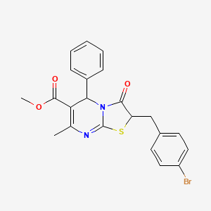 molecular formula C22H19BrN2O3S B4901485 methyl 2-(4-bromobenzyl)-7-methyl-3-oxo-5-phenyl-2,3-dihydro-5H-[1,3]thiazolo[3,2-a]pyrimidine-6-carboxylate 