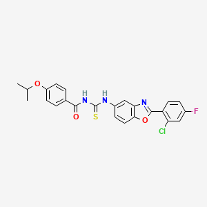 3-[2-(2-CHLORO-4-FLUOROPHENYL)-1,3-BENZOXAZOL-5-YL]-1-(4-ISOPROPOXYBENZOYL)THIOUREA