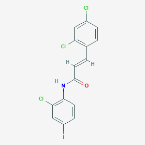 molecular formula C15H9Cl3INO B4901519 (E)-N-(2-chloro-4-iodophenyl)-3-(2,4-dichlorophenyl)prop-2-enamide 