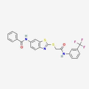 N-[2-[2-oxo-2-[3-(trifluoromethyl)anilino]ethyl]sulfanyl-1,3-benzothiazol-6-yl]benzamide