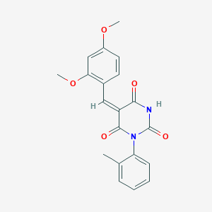 molecular formula C20H18N2O5 B4901663 5-(2,4-dimethoxybenzylidene)-1-(2-methylphenyl)-2,4,6(1H,3H,5H)-pyrimidinetrione 