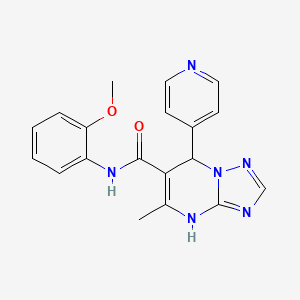 molecular formula C19H18N6O2 B4901683 N-(2-METHOXYPHENYL)-5-METHYL-7-(PYRIDIN-4-YL)-4H,7H-[1,2,4]TRIAZOLO[1,5-A]PYRIMIDINE-6-CARBOXAMIDE 