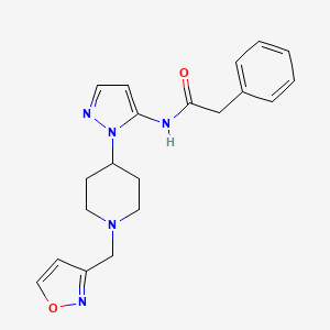 molecular formula C20H23N5O2 B4901693 N-{1-[1-(3-isoxazolylmethyl)-4-piperidinyl]-1H-pyrazol-5-yl}-2-phenylacetamide 