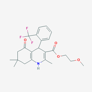 2-methoxyethyl 2,7,7-trimethyl-5-oxo-4-[2-(trifluoromethyl)phenyl]-1,4,5,6,7,8-hexahydro-3-quinolinecarboxylate