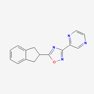 molecular formula C15H12N4O B4901729 2-[5-(2,3-dihydro-1H-inden-2-yl)-1,2,4-oxadiazol-3-yl]pyrazine 