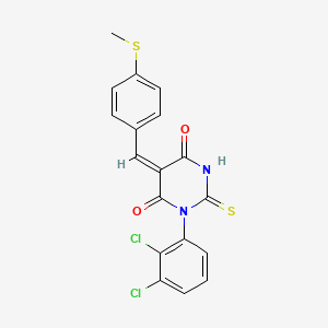 molecular formula C18H12Cl2N2O2S2 B4901742 1-(2,3-dichlorophenyl)-5-[4-(methylthio)benzylidene]-2-thioxodihydro-4,6(1H,5H)-pyrimidinedione 