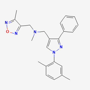 molecular formula C23H25N5O B4901772 1-[1-(2,5-dimethylphenyl)-3-phenyl-1H-pyrazol-4-yl]-N-methyl-N-[(4-methyl-1,2,5-oxadiazol-3-yl)methyl]methanamine 