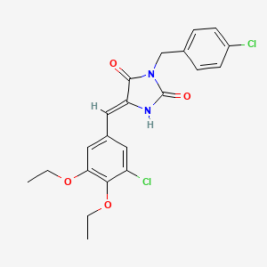 molecular formula C21H20Cl2N2O4 B4901774 (5Z)-3-(4-chlorobenzyl)-5-(3-chloro-4,5-diethoxybenzylidene)imidazolidine-2,4-dione 