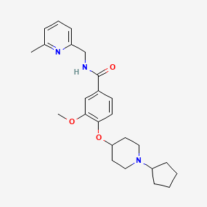 4-[(1-cyclopentyl-4-piperidinyl)oxy]-3-methoxy-N-[(6-methyl-2-pyridinyl)methyl]benzamide