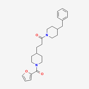 molecular formula C25H32N2O3 B4901830 4-benzyl-1-{3-[1-(2-furoyl)-4-piperidinyl]propanoyl}piperidine 