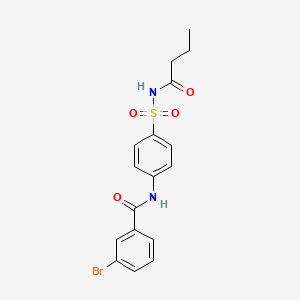 molecular formula C17H17BrN2O4S B4901852 3-bromo-N-[4-(butanoylsulfamoyl)phenyl]benzamide 