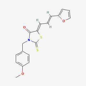 5-[3-(2-furyl)-2-propen-1-ylidene]-3-(4-methoxybenzyl)-2-thioxo-1,3-thiazolidin-4-one