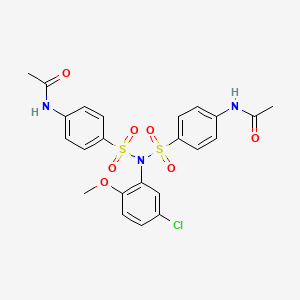 N-{4-[({[4-(ACETYLAMINO)PHENYL]SULFONYL}-5-CHLORO-2-METHOXYANILINO)SULFONYL]PHENYL}ACETAMIDE