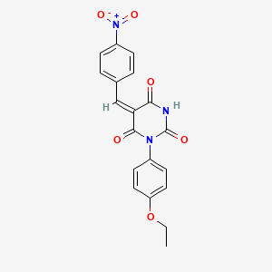 (5E)-1-(4-ethoxyphenyl)-5-[(4-nitrophenyl)methylidene]-1,3-diazinane-2,4,6-trione