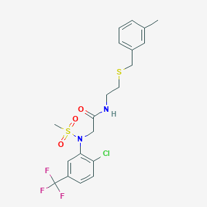 molecular formula C20H22ClF3N2O3S2 B4901964 N~2~-[2-chloro-5-(trifluoromethyl)phenyl]-N~1~-{2-[(3-methylbenzyl)thio]ethyl}-N~2~-(methylsulfonyl)glycinamide 