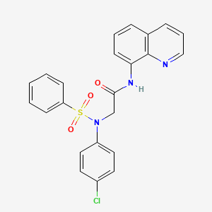 molecular formula C23H18ClN3O3S B4902012 N~2~-(4-chlorophenyl)-N~2~-(phenylsulfonyl)-N-quinolin-8-ylglycinamide 